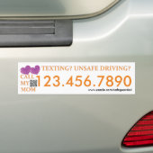 Noem mijn moeder - Sms'en met Safedriving LifeSave Bumpersticker (Op auto)