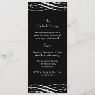 Noem uw Gebeurtenis Zwart met Ribbons Kaart