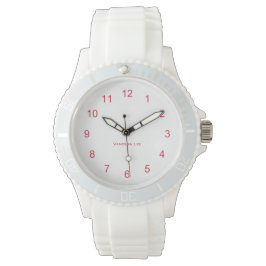 Noem Uw Vrouwen Sportief Wit Silicon Horloge