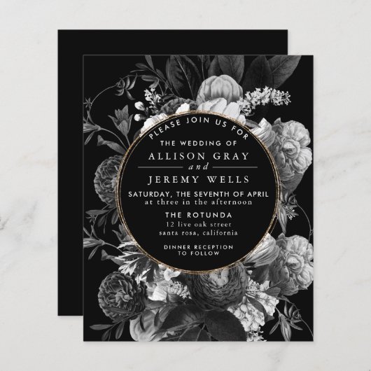 Noembrochure voor het huwelijk van zwarte en witte (Voorkant / Achterkant)