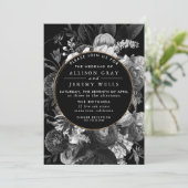 Noembrochure voor het huwelijk van zwarte en witte kaart (Staand voorkant)