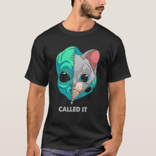 Noemde het Alien Kat Pastel Goth Kitten Astronaut  T-shirt