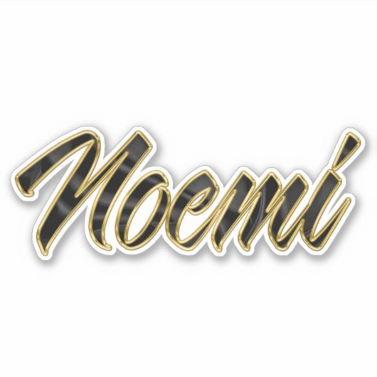 Noemi black gold Lettering Aufkleber Sticker (Voorkant)