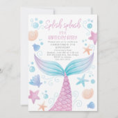 Noemverklaring van de partij Mermaid Birthday Pool Kaart (Voorkant)