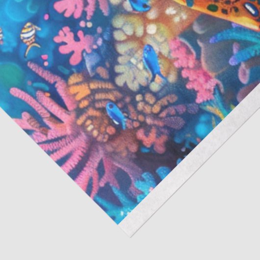 Noen Heldergekleurde Zeeen Turtle Decoupage Tissuepapier (Detail)