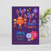 NOEON ROBOT 2de verjaardag van de Jongen Meisje Kaart (Staand voorkant)