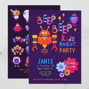 NOEON ROBOT 2de verjaardag van de Jongen Meisje Kaart