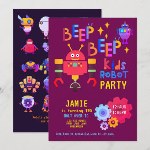 NOEON ROBOT 2e verjaardagsfeest Jongen Meisje Grap Kaart