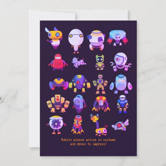 NOEON ROBOT 2e Verjaardagsfeest Jongen Meisje Grap Kaart (Achterkant)
