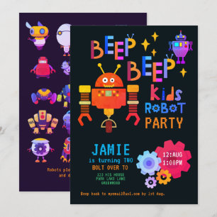 NOEON ROBOT 2e Verjaardagsfeest Jongen Meisje Grap Kaart