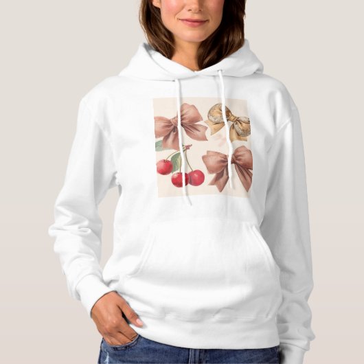 Nœuds roses & cerises coquette hoodie (Voorkant)