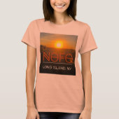 Nofo Long Island t-shirt met zonnebloemachtergrond (Voorkant)