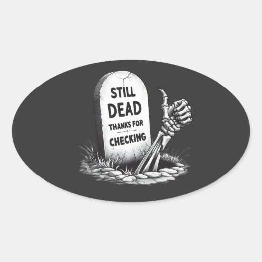 NOG DODE BEDANKT OM TE CONTROLEREN OVALE STICKER (Voorkant)