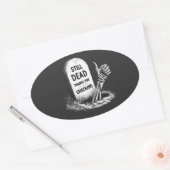 NOG DODE BEDANKT OM TE CONTROLEREN OVALE STICKER (Envelop)