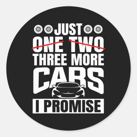 Nog drie auto's ik beloof autoliefhebbers Mannen v Ronde Sticker (Voorkant)