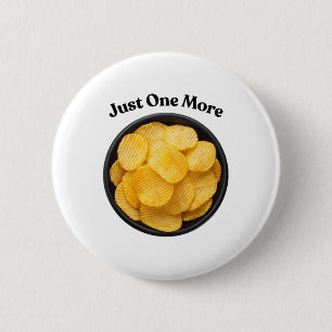 Nog één aardappelchip - kan het niet laten ronde button 5,7 cm