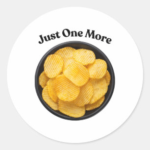 Nog één aardappelchip - kan het niet laten ronde sticker