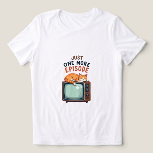 Nog één aflevering: Cozy Cat & Retro TV Design Tri-Blend Shirt (Design voorkant)