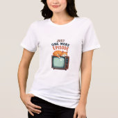 Nog één aflevering: Cozy Cat & Retro TV Design Tri-Blend Shirt (Voorkant)