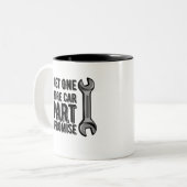 Nog één auto die ik beloof tweekleurige koffiemok (Voorkant links)