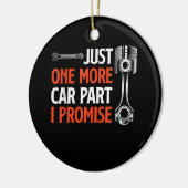 Nog één auto in mijn belofte - autoliefhebber keramisch ornament (Links)