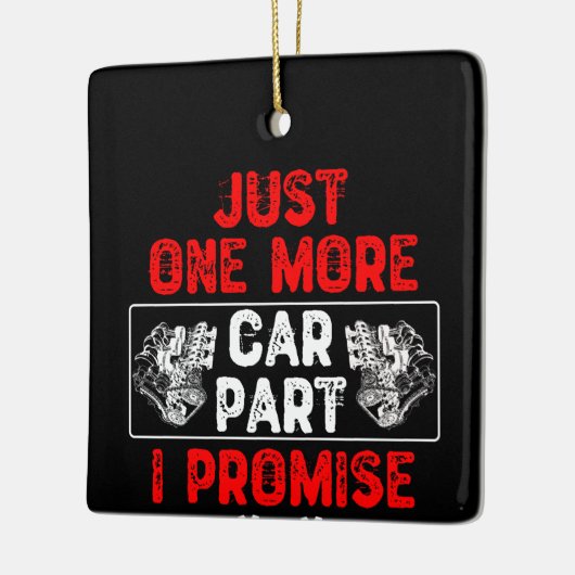 Nog één auto in mijn belofte - autoliefhebber keramisch ornament (Links)