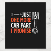 Nog één auto in mijn belofte - autoliefhebber wijn etiket (Enkel label)