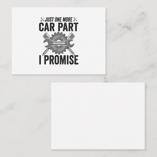 Nog één auto-onderdeel: Funny Mechanic Notitiekaartje (Voorkant / Achterkant)