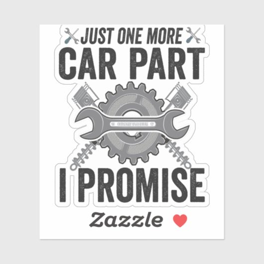 Nog één auto-onderdeel: Funny Mechanic Sticker (Vel)