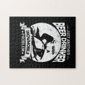 Nog een bierdrinker met een snowmobile legpuzzel (Horizontaal)