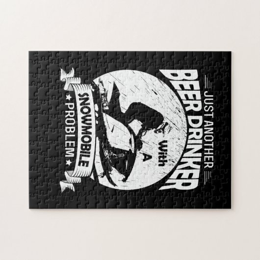 Nog een bierdrinker met een snowmobile legpuzzel (Horizontaal)