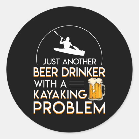 Nog een bierkajakken minnaar probleem ronde sticker (Voorkant)
