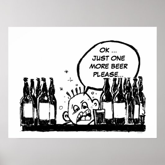 nog een biertje , koele drink cartoon poster (Voorkant)