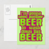 Nog een biertje nodig briefkaart (Voorkant / Achterkant)