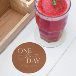 Nog een dag bruiloft repetitie Terracotta Ronde Kartonnen Onderzetter