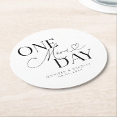 Nog een dag bruiloft repetitie wit ronde kartonnen onderzetter (Gebogen)