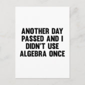 Nog een dag ging voorbij en ik gebruikte Algebra n Briefkaart (Voorkant)