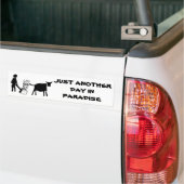 Nog een dag in het paradijs bumpersticker (Op Truck)