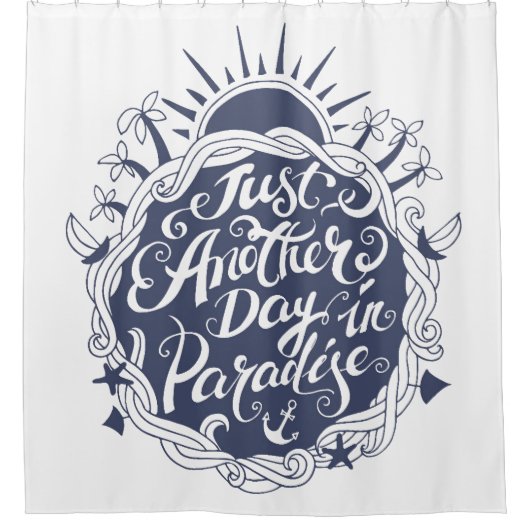 Nog een dag in het paradijs douchegordijn (Voorkant)