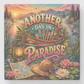 Nog een dag in het paradijs stenen onderzetter (Voorkant)