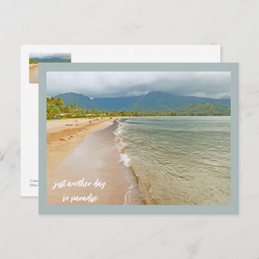 Nog een dag in het strand van Paradise/Kauai Briefkaart (Voorkant / Achterkant)