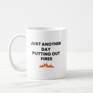 Nog een dag met een brandweermanager, baas koffiemok