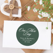 Nog een dag repetitie diner Emerald Green Favor Ronde Sticker