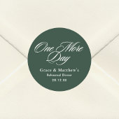 Nog een dag repetitie diner Emerald Green Favor Ronde Sticker