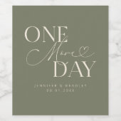 Nog een dag repetitie diner Sage Green Wijn Etiket (Enkel label)