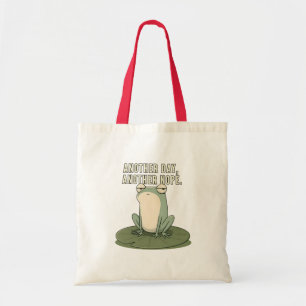 Nog een dag, weer een nee, chagrijnige kikker tote bag