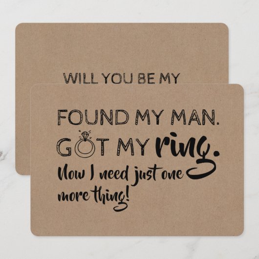 Nog één ding grappig bruidsmeisje voorstel nodig kaart (Voorkant / Achterkant)