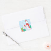 Nog een geweldige kerst | Santa Llama Vierkante Sticker (Envelop)