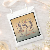 Nog een griezelige dag! Halloween skeletten dansen Bedankzakje (Geknipt)