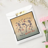 Nog een griezelige dag! Halloween skeletten dansen Bedankzakje (Gezegeld)